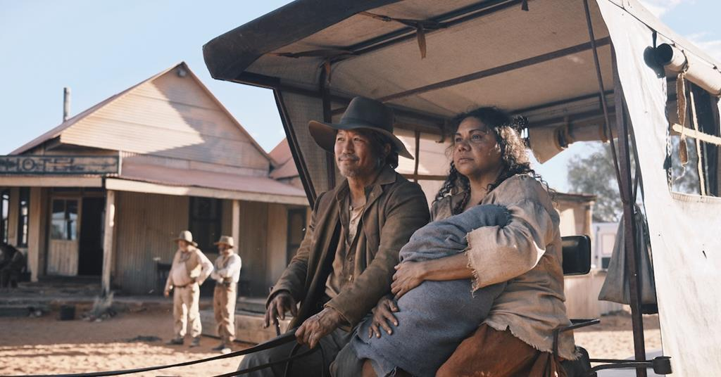 Deborah Mailman as Pansy with Zhang in a scene from Wolfram, Warwick Thornton's 2026 Australian film