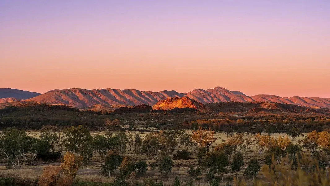 Dramatic Central Australian outback landscape at sunset, as seen in Warwick Thornton's Wolfram (2026)