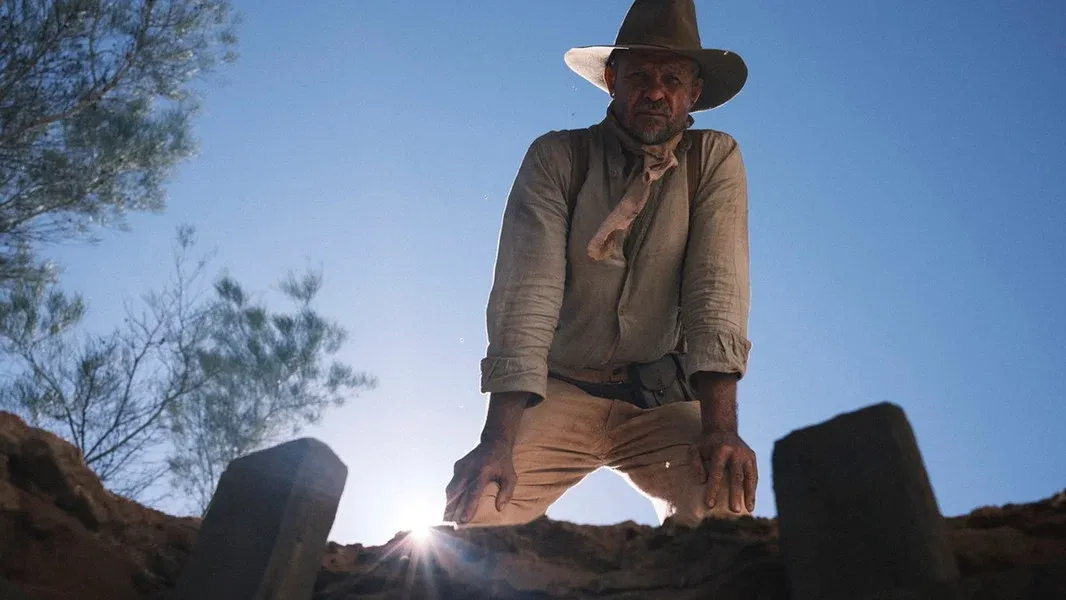 A menacing outback figure looms over a mineshaft in Warwick Thornton's Australian Western Wolfram (2026)